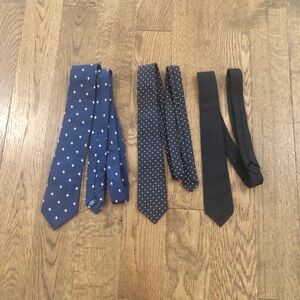Set of Three Blue and Black Ties